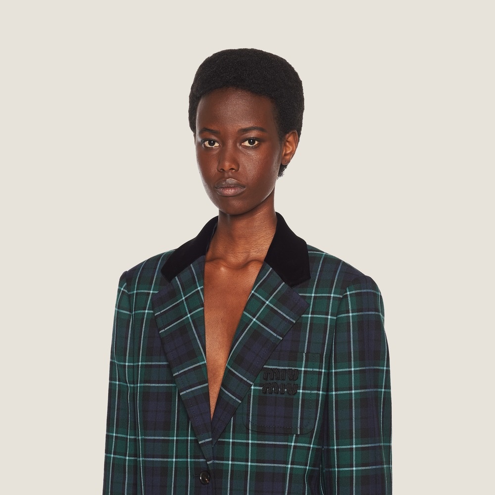 Single-breasted plaid jacket - 3