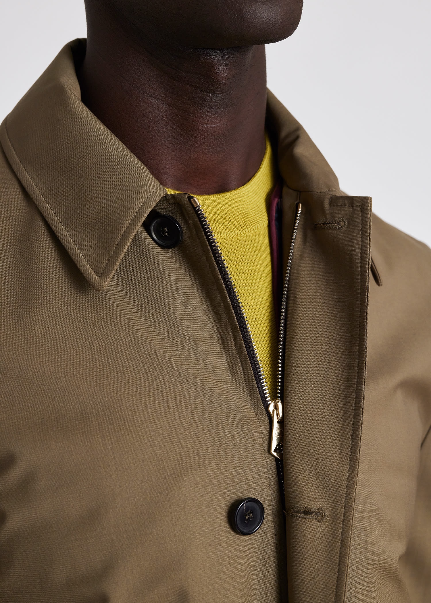 'Green Storm System' Wool Raincoat With Detachable Gilet - 8