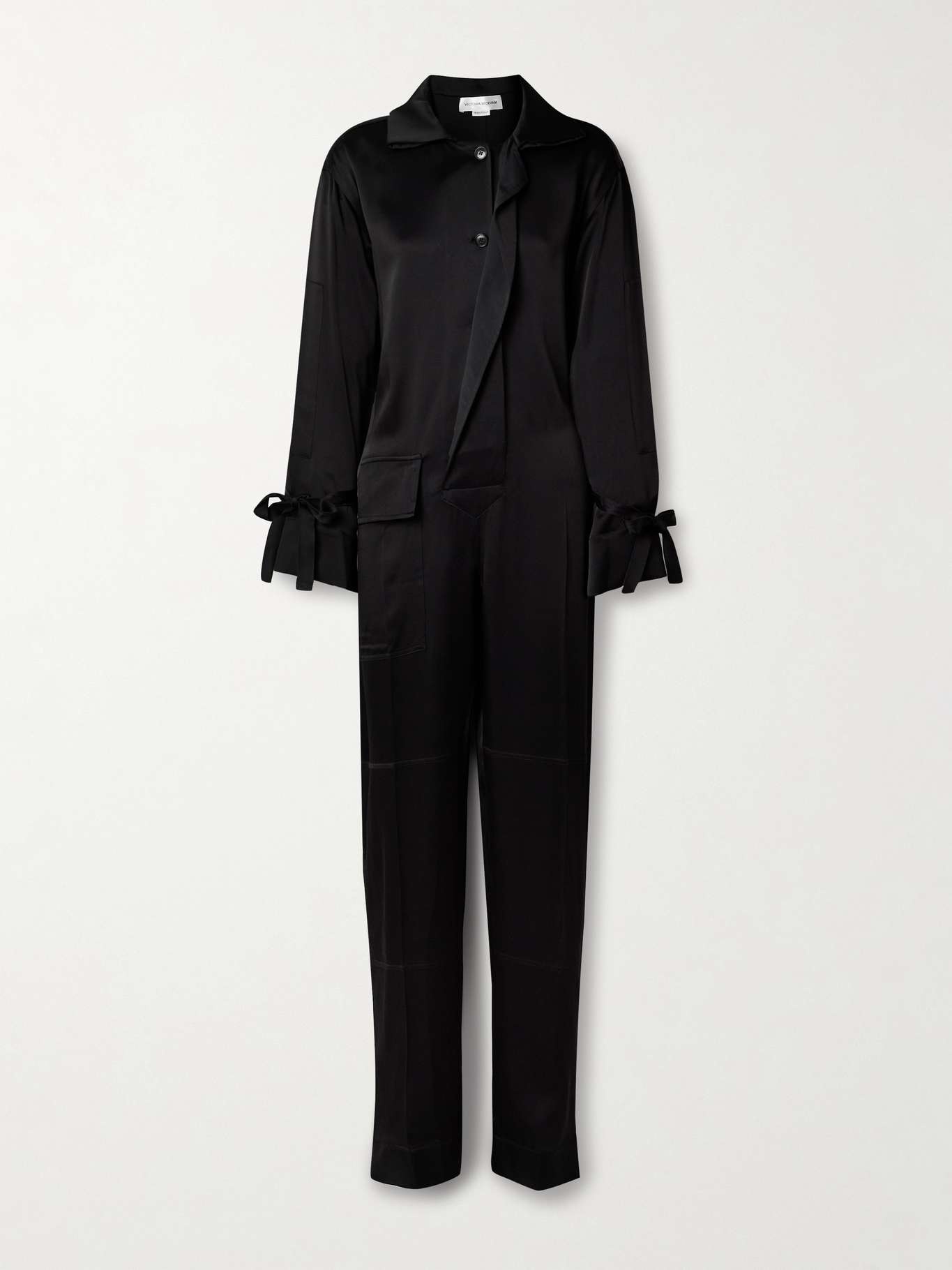 Belted satin jumpsuit - 1