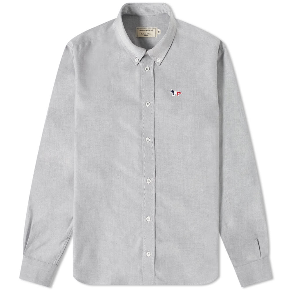 Maison Kitsuné Button Down Classic Tricolour Fox Oxford Shirt - 1