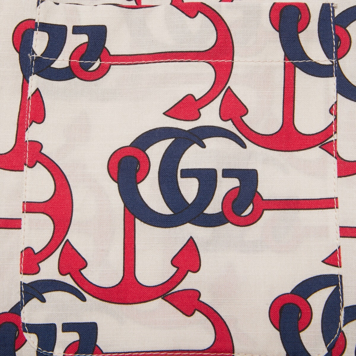 Double G anchor print cotton skirt - 4