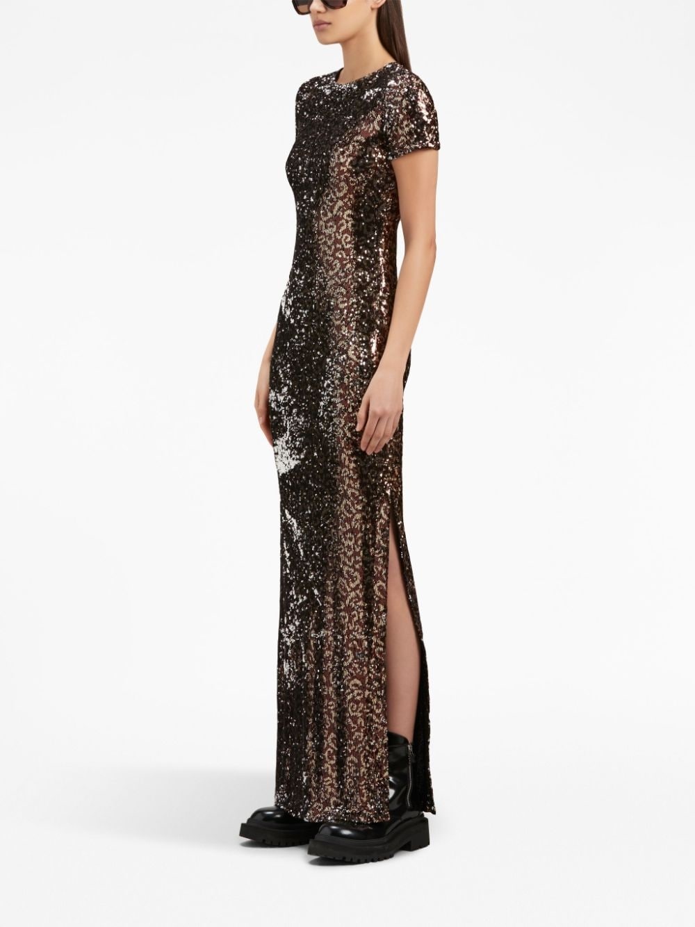 back-opening sequin maxi dress - 4