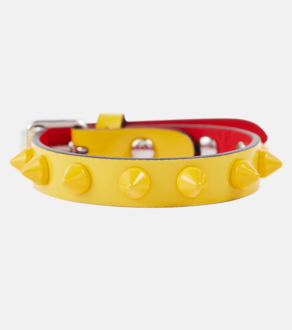 Loubilink embellished leather bracelet - 1