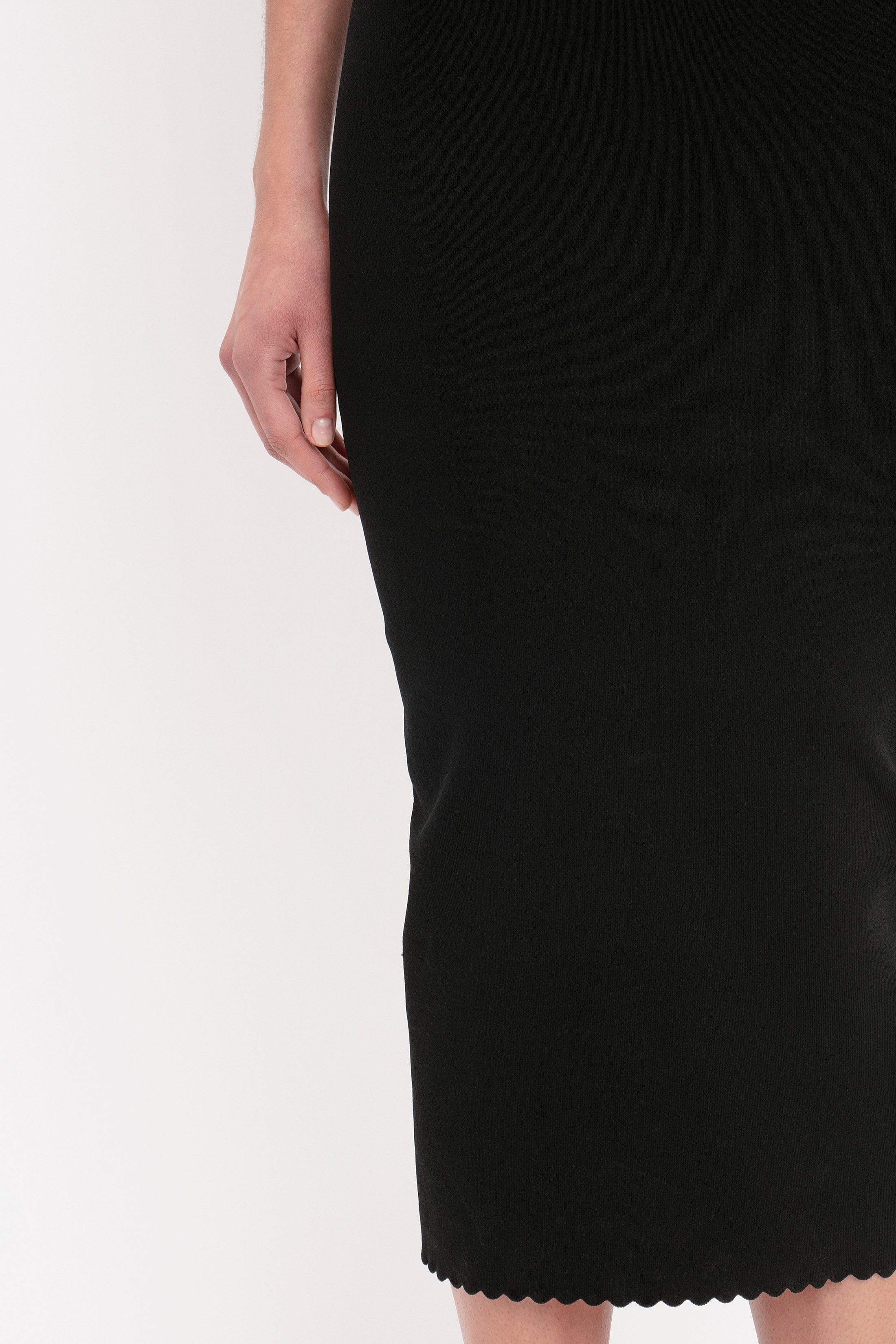 VB Body Slash Front Midi Dress In Black - 7