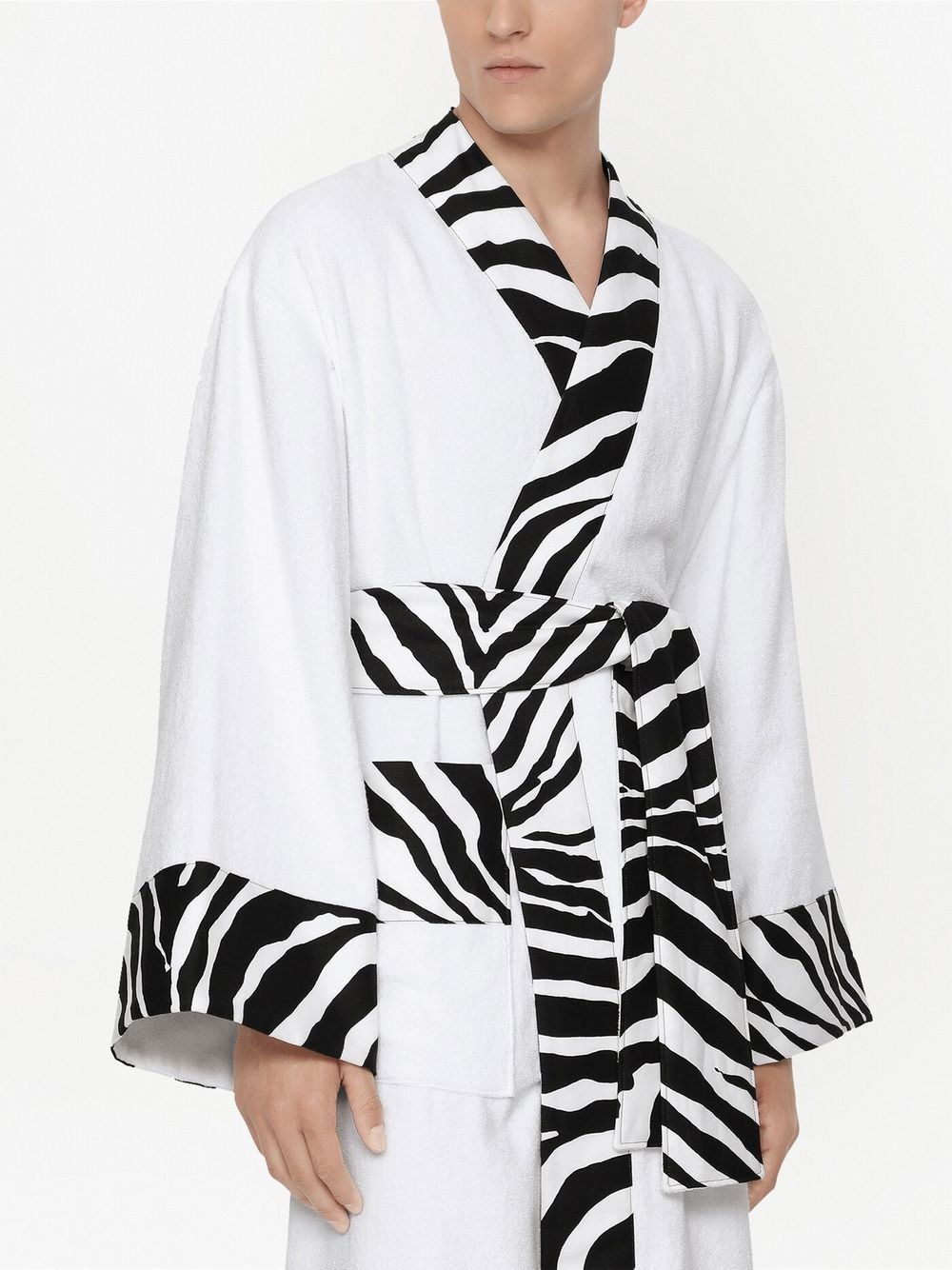 zebra-print cotton bathrobe - 6