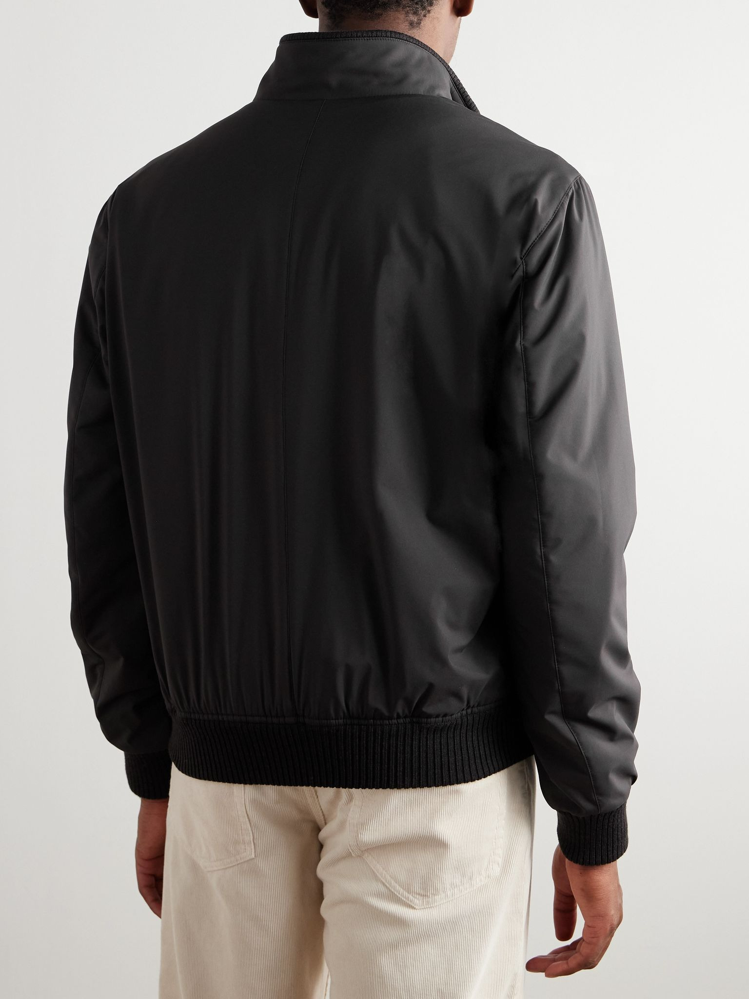 Nylon Bomber Jacket Brown - 3