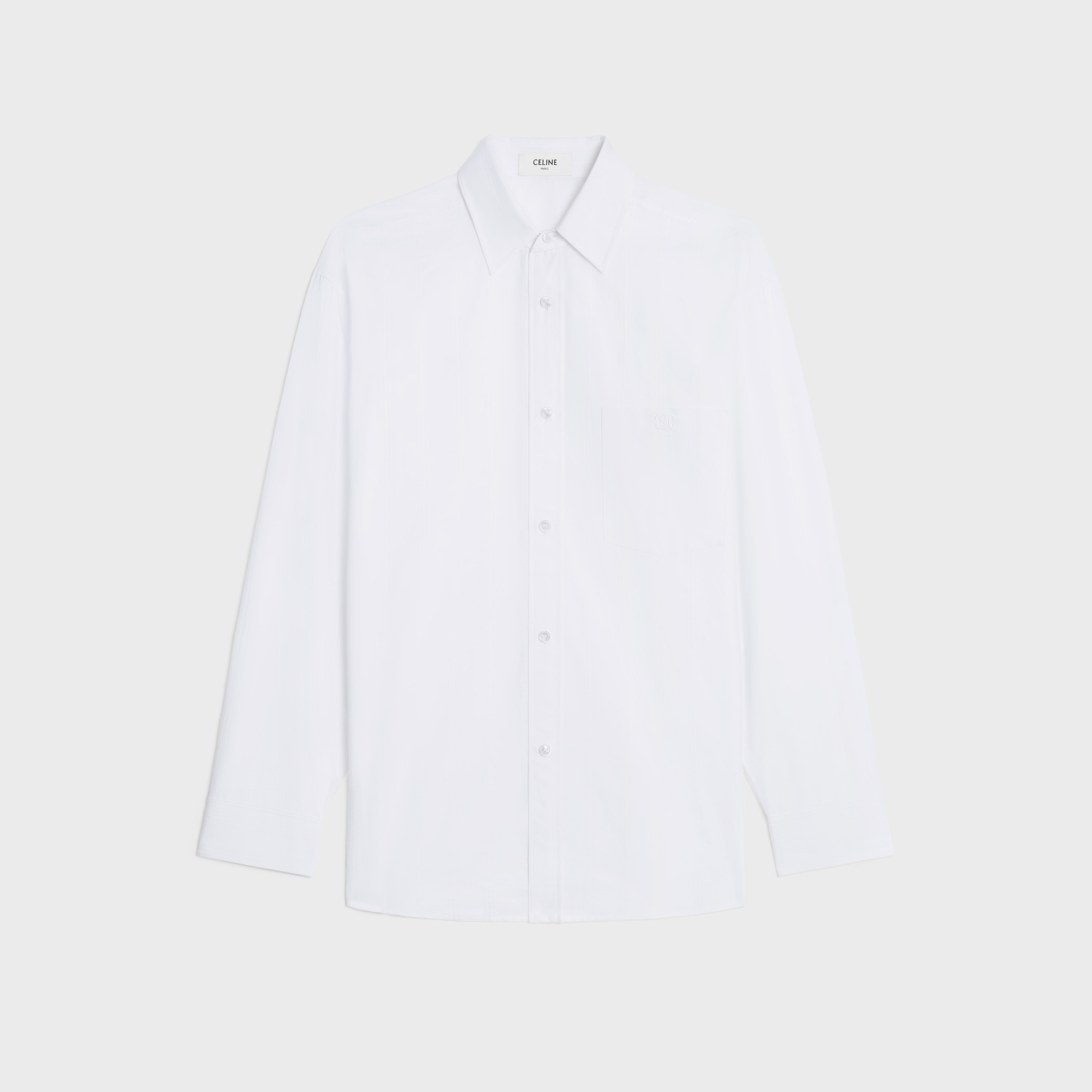 tommy shirt in cotton voile and striped linen - 1