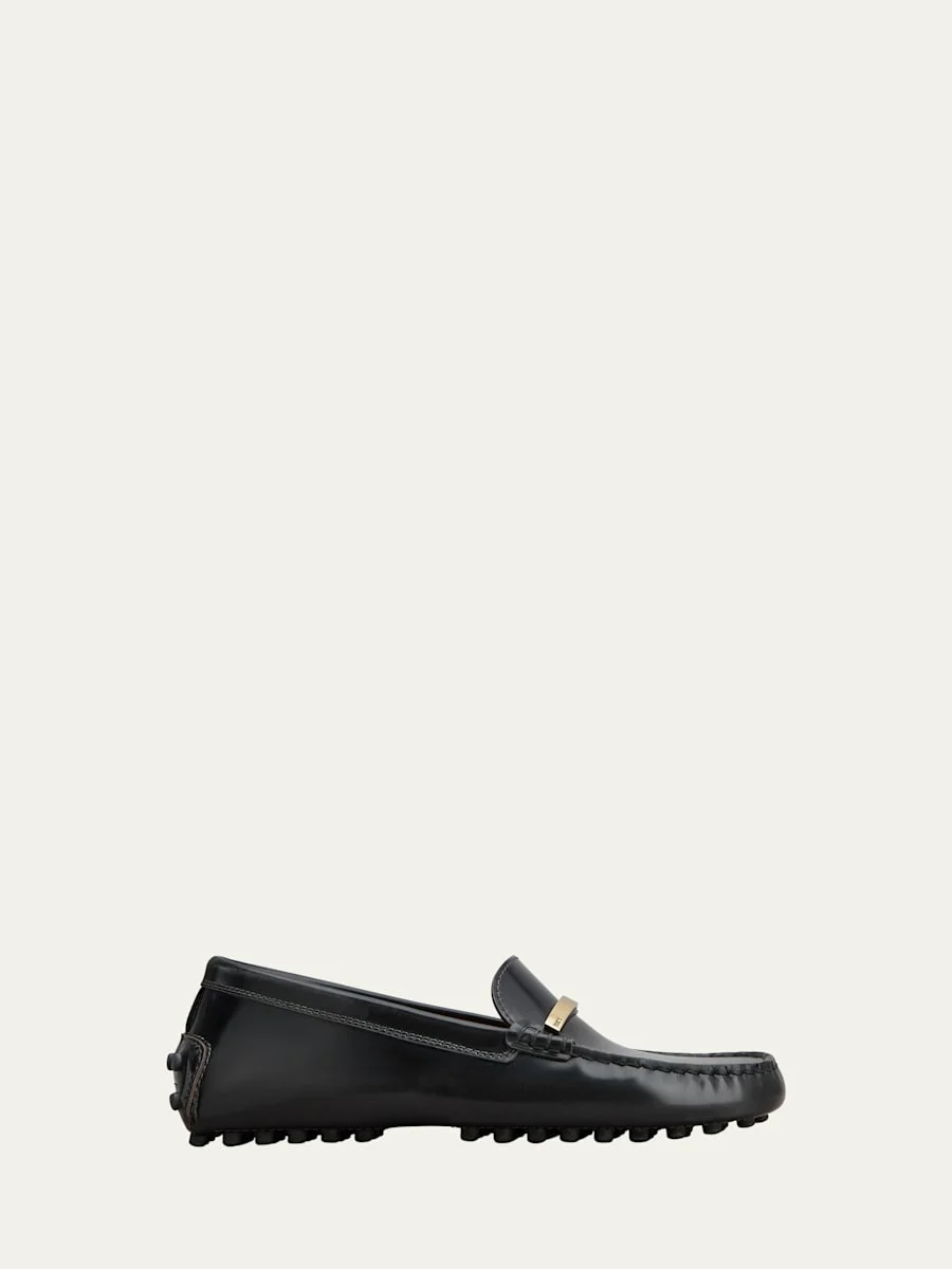 Gommino Leather Bar Driver Loafers - 1