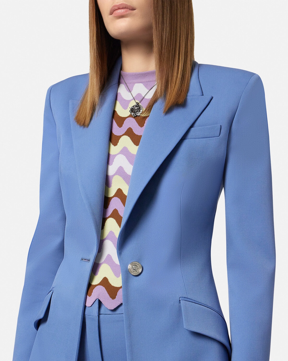 Wool Single-Breasted DV Blazer - 3
