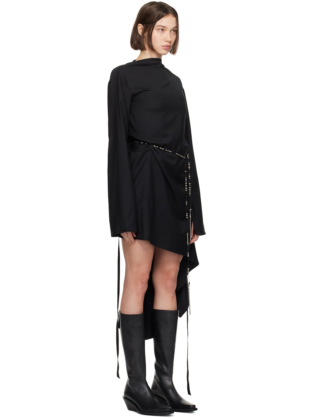 Black Linea 3 Holes Minidress - 2