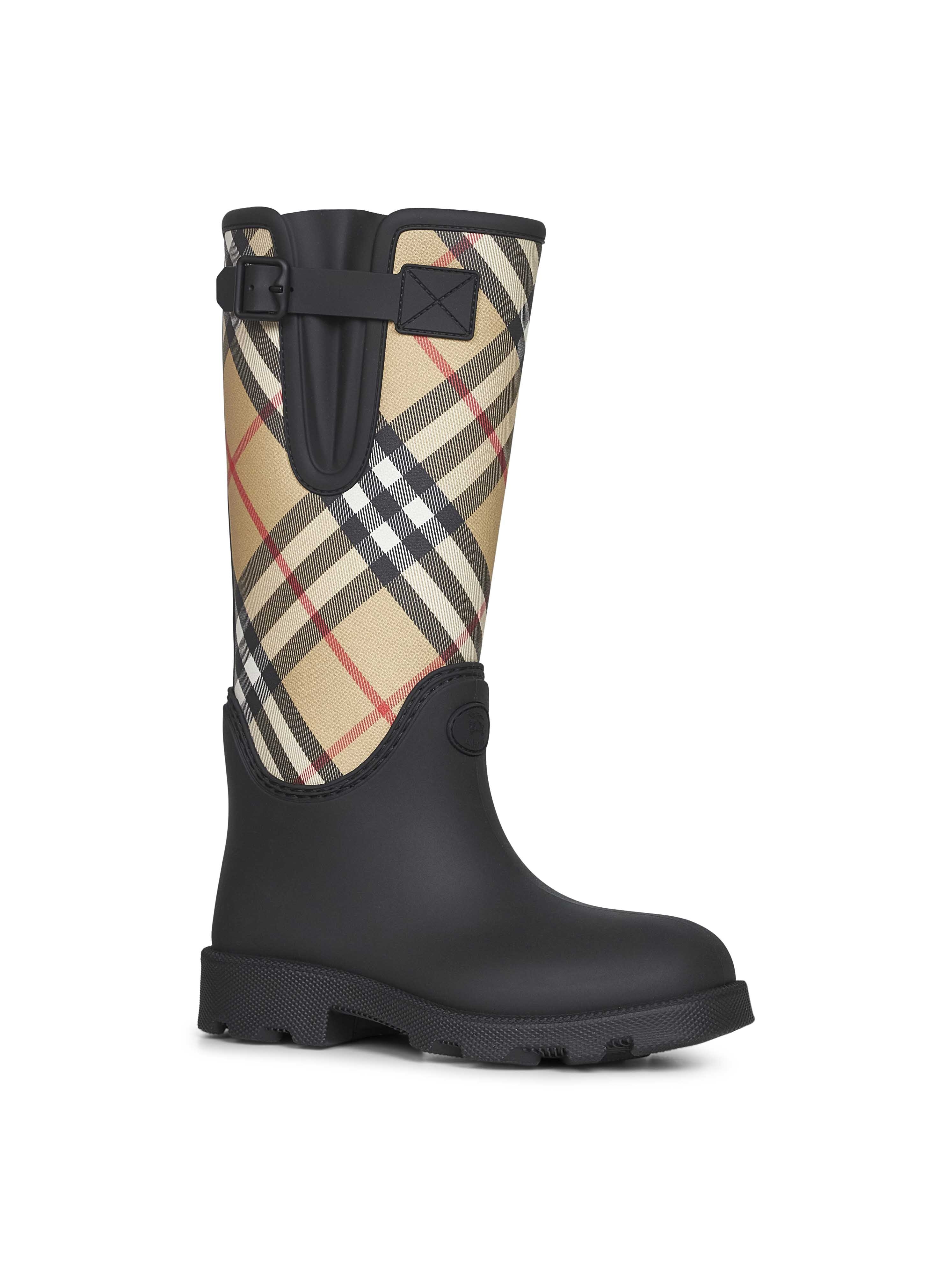Black rubber Marsh Stamp high rain boots - 2