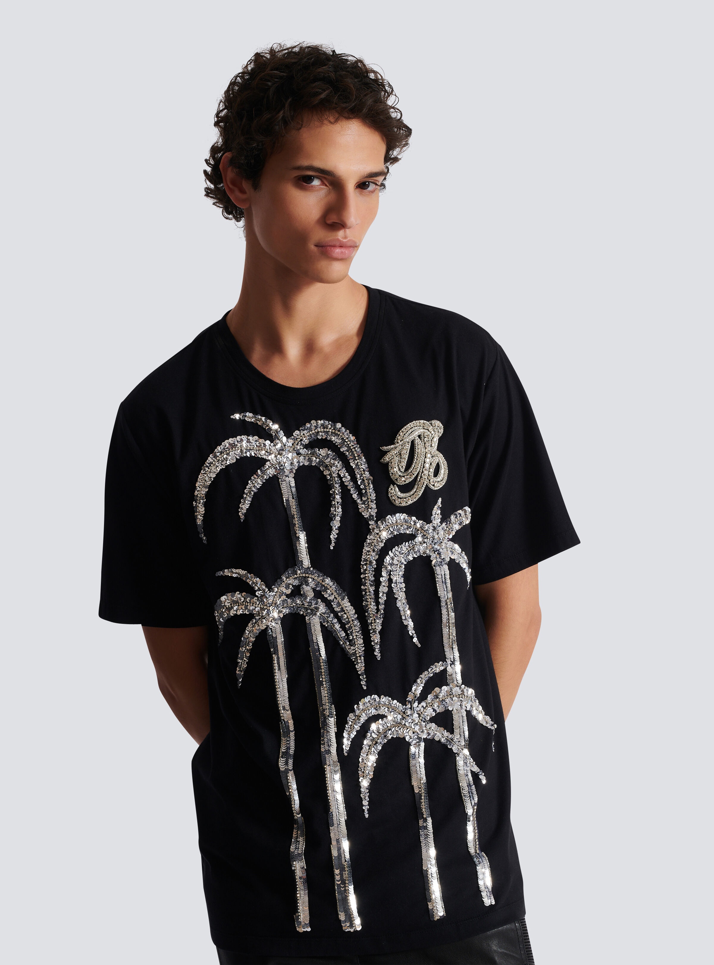 Palm tree embroidered T-shirt - 6