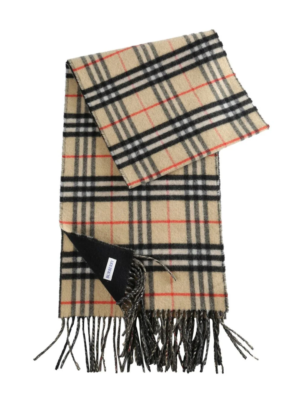 check-pattern fringed scarf - 1