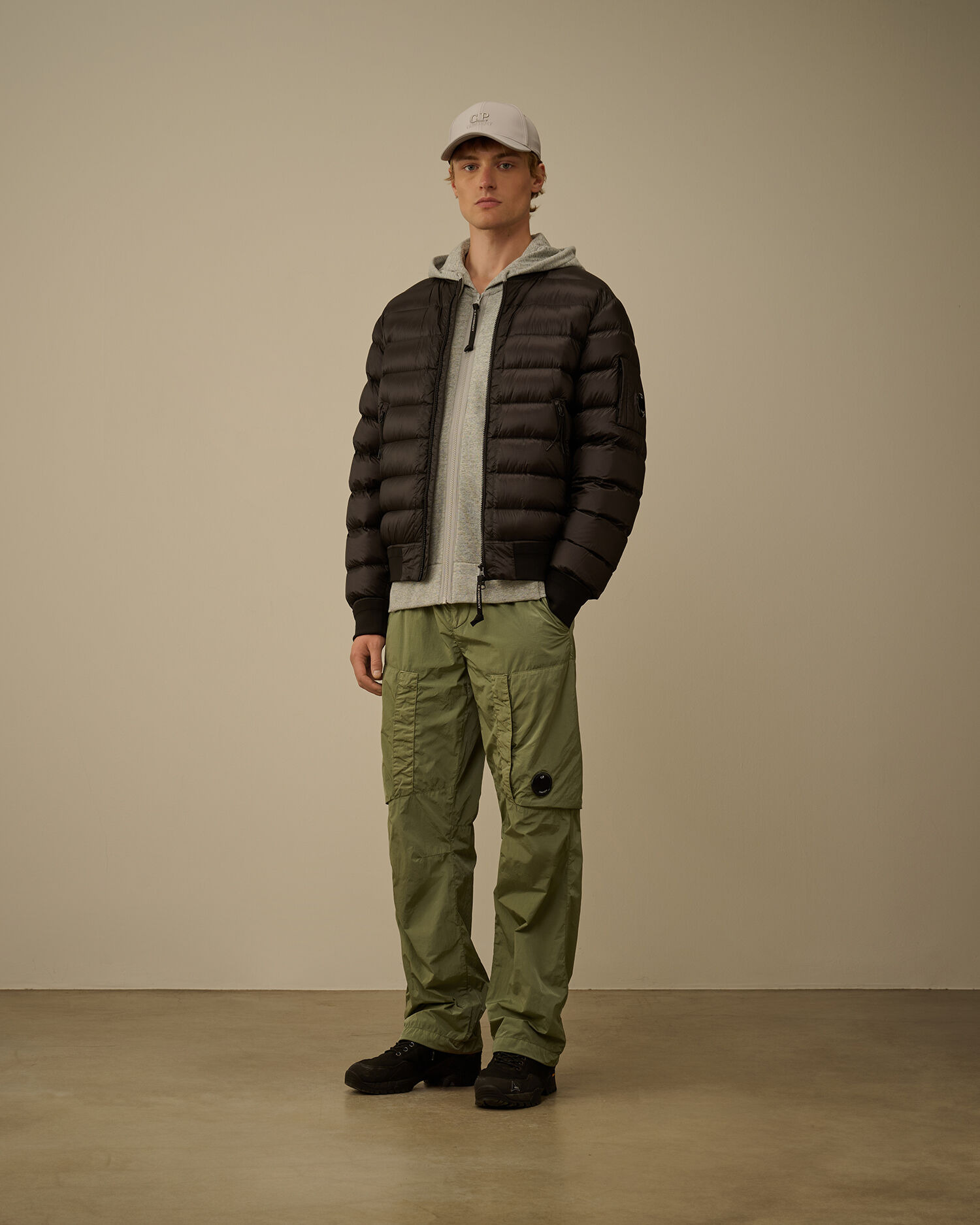 Diagonal Raised Fleece Hooded Full Zip Sweatshirt - 2
