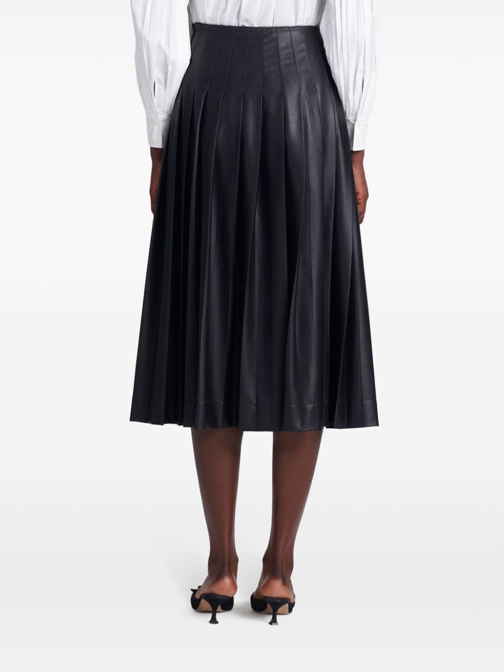 Tullius side-button pleated midi skirt - 5