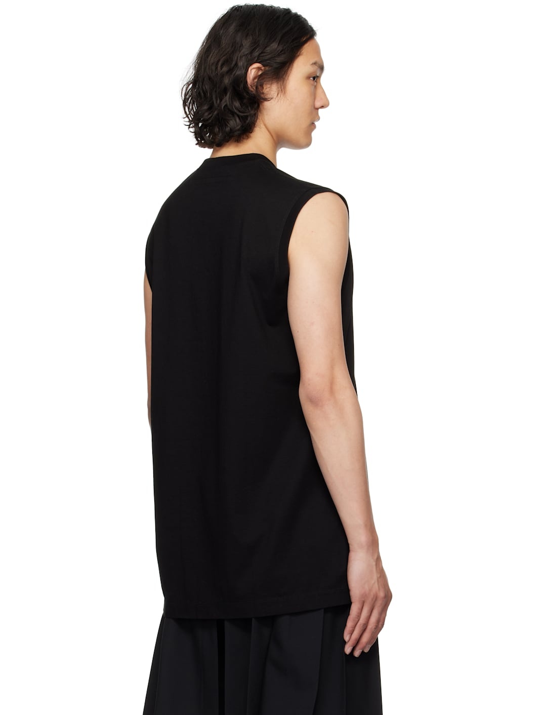 Black Cotton SZ Jersey Sleeveless T-shirt - 3