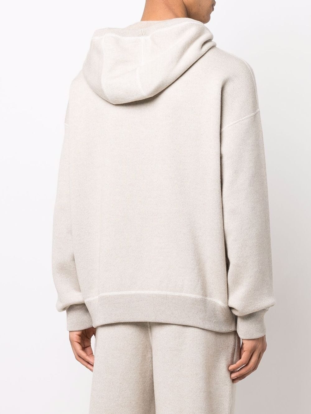 fine knit wool-cashmere hoodie - 4