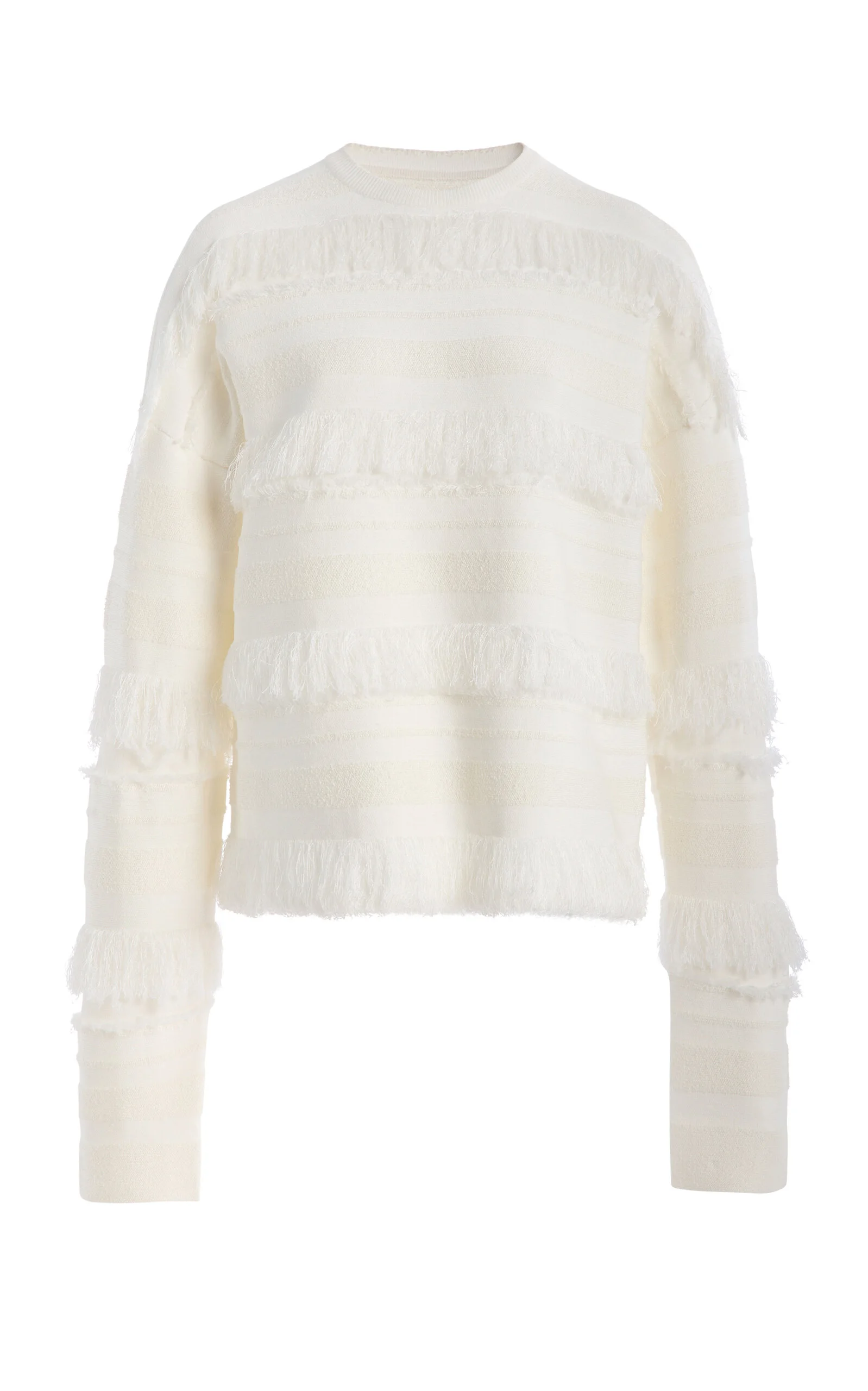 Carrick Cotton-Blend Crewneck Sweater ivory - 1