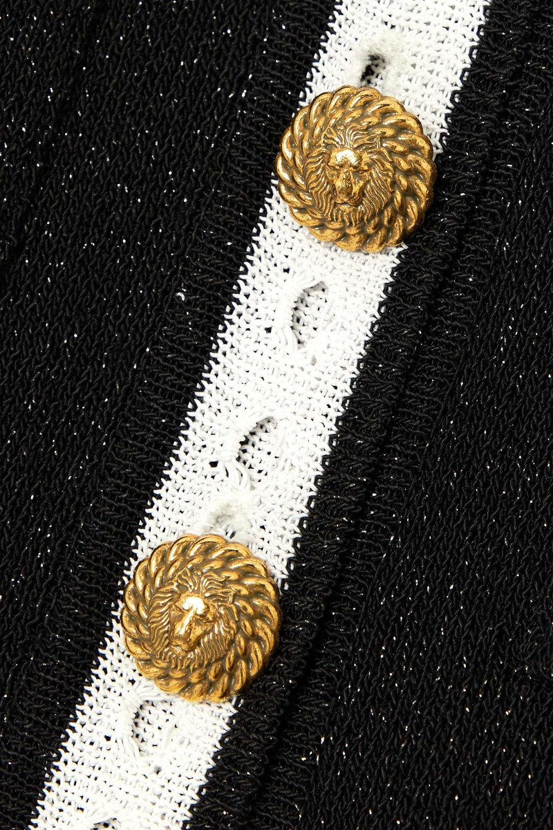 Cropped metallic knitted cardigan 4