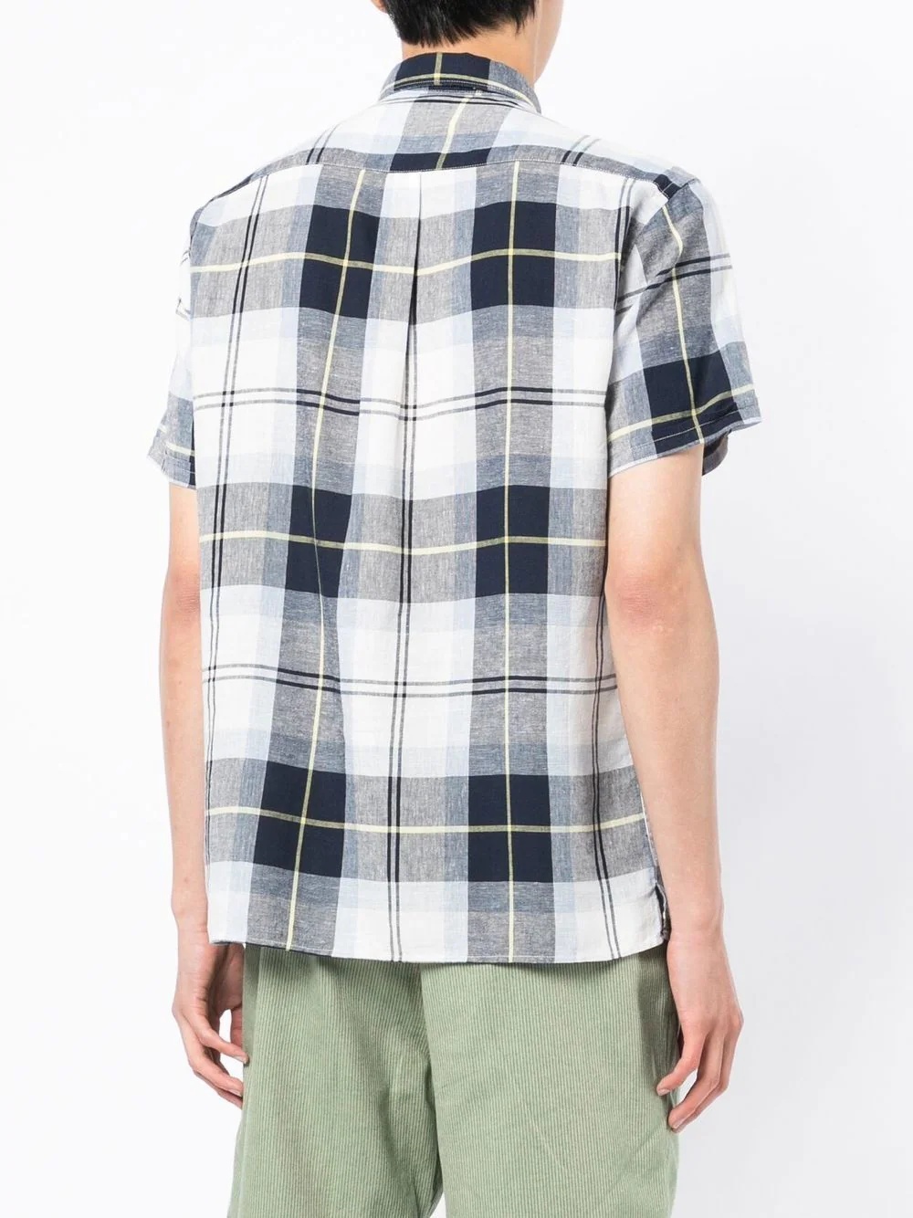 check-print short-sleeved shirt - 4