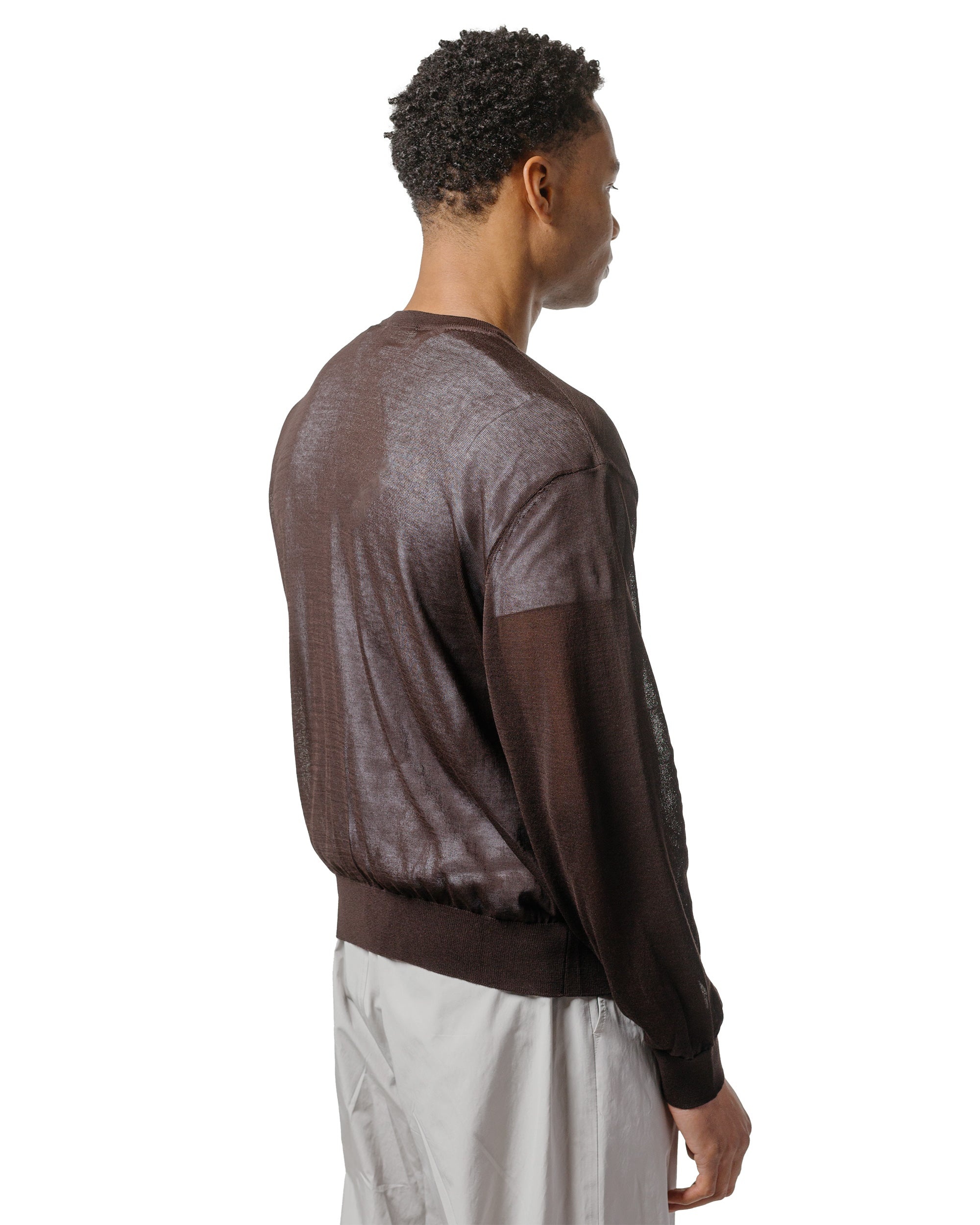 Sheer Round Cardigan Dark Brown - 3