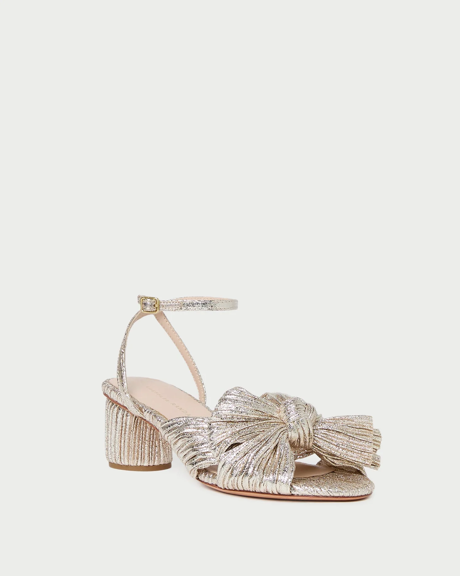 Dahlia Champagne Pleated Bow Heel - 1
