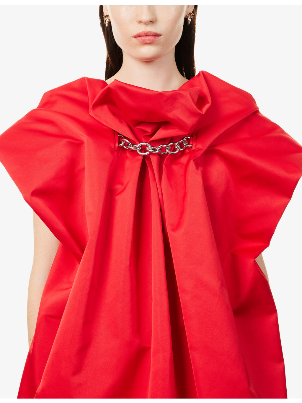 Ruched Duchess Woven Midi Dress - 5