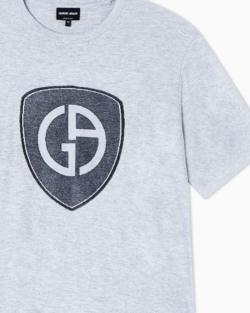 VISCOSE AND CASHMERE JERSEY CREW-NECK T-SHIRT 5