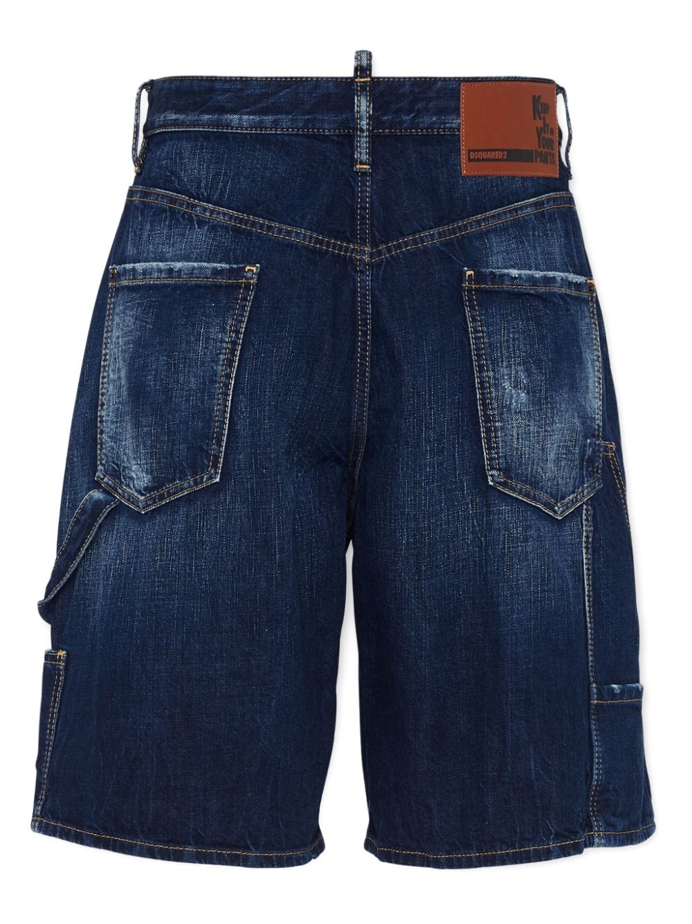 cotton denim shorts - 2