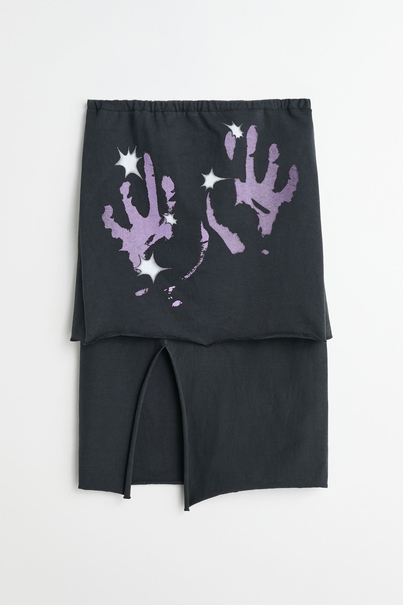 Slashed Skirt Lilac Taste Of Hand Print - 1