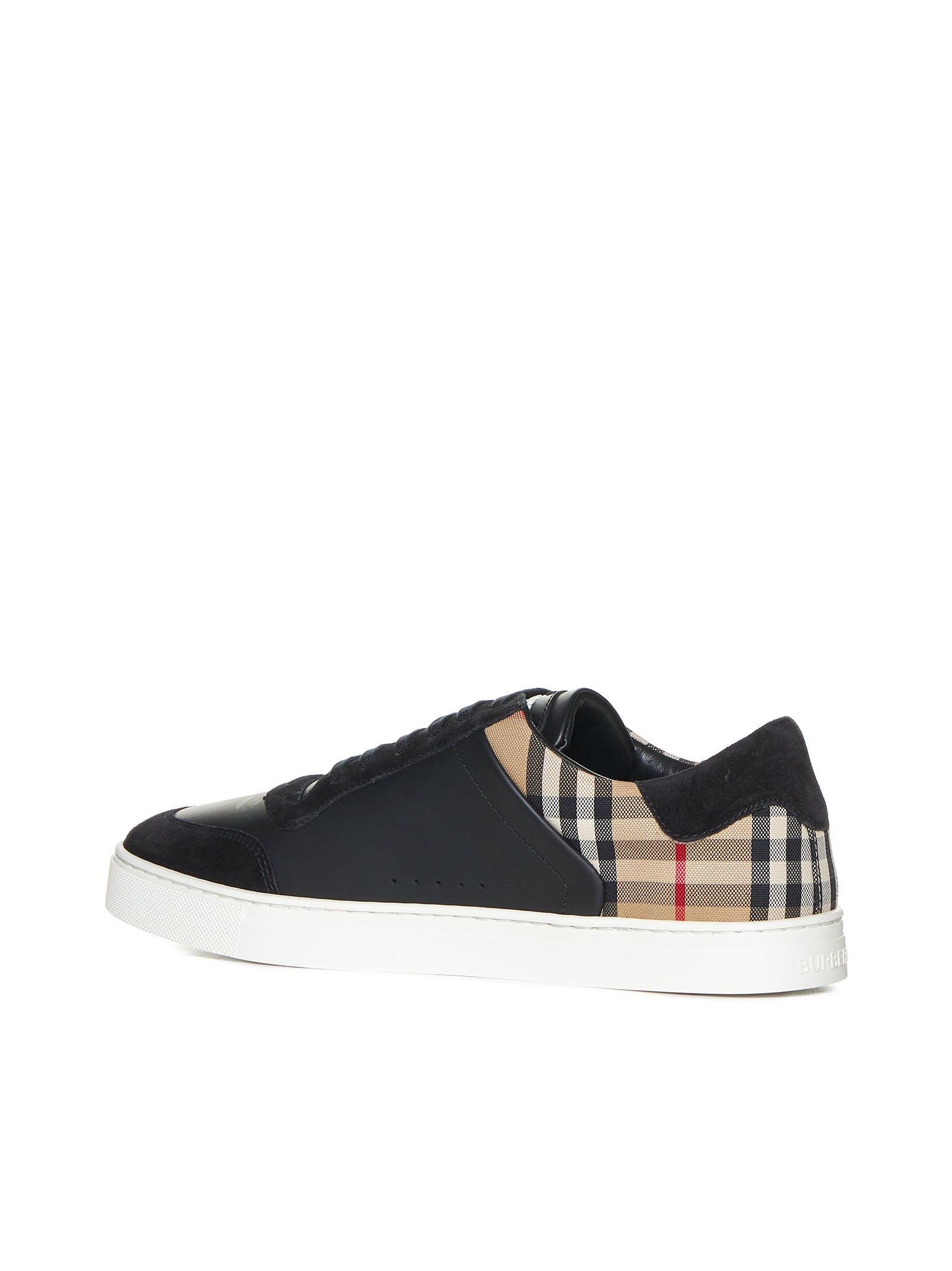 Stevie check canvas and leather sneakers - 3