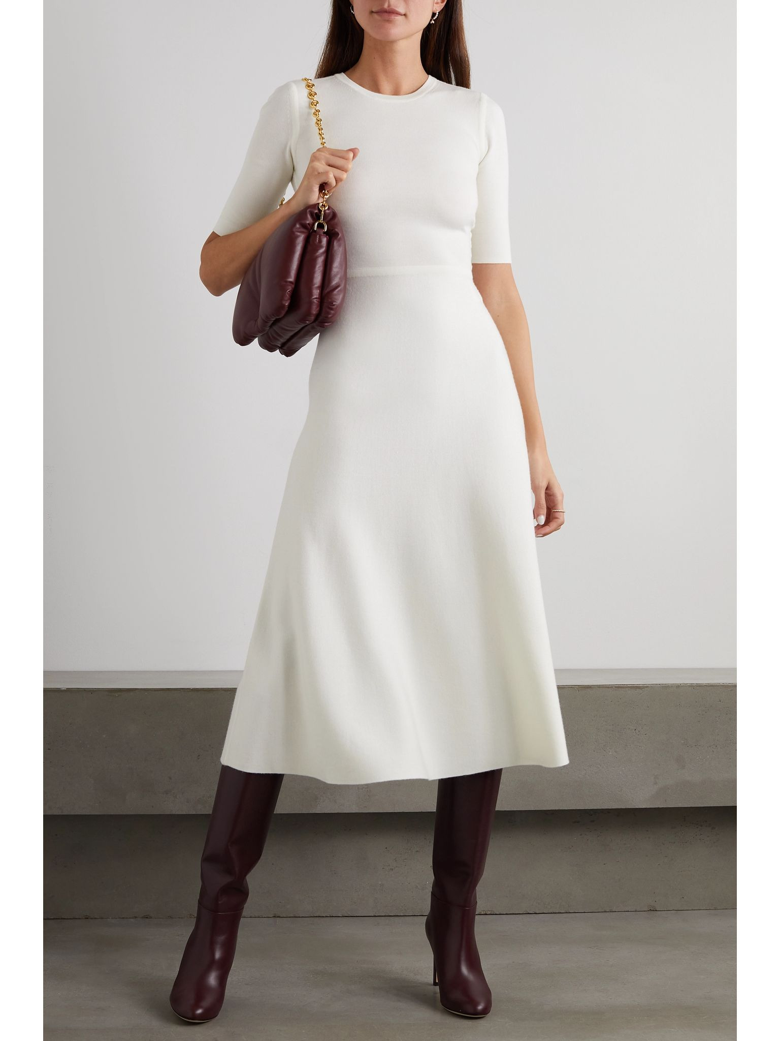 Seymore wool, cashmere and silk-blend midi dress White - 2