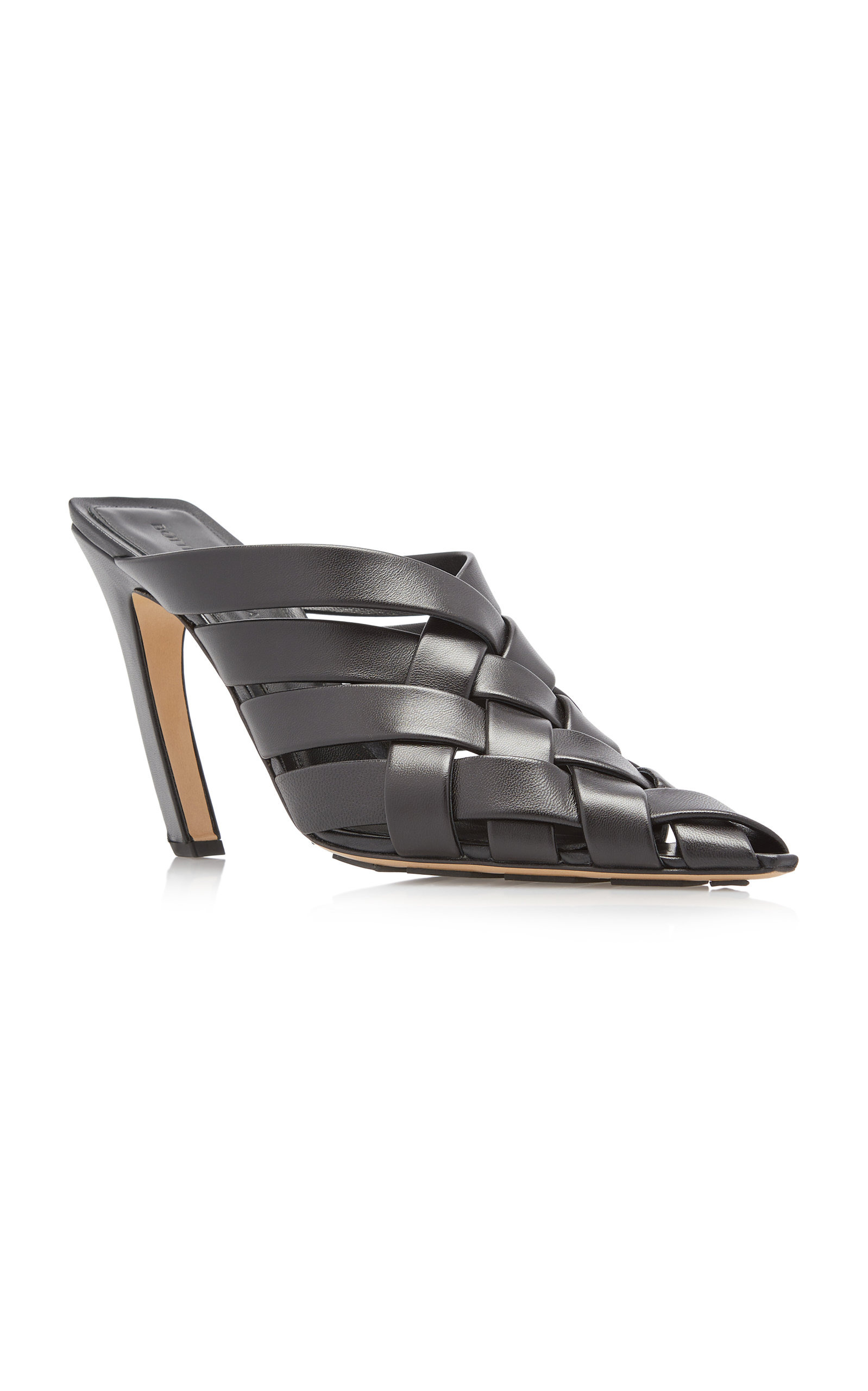 Woven Leather Mules black - 5