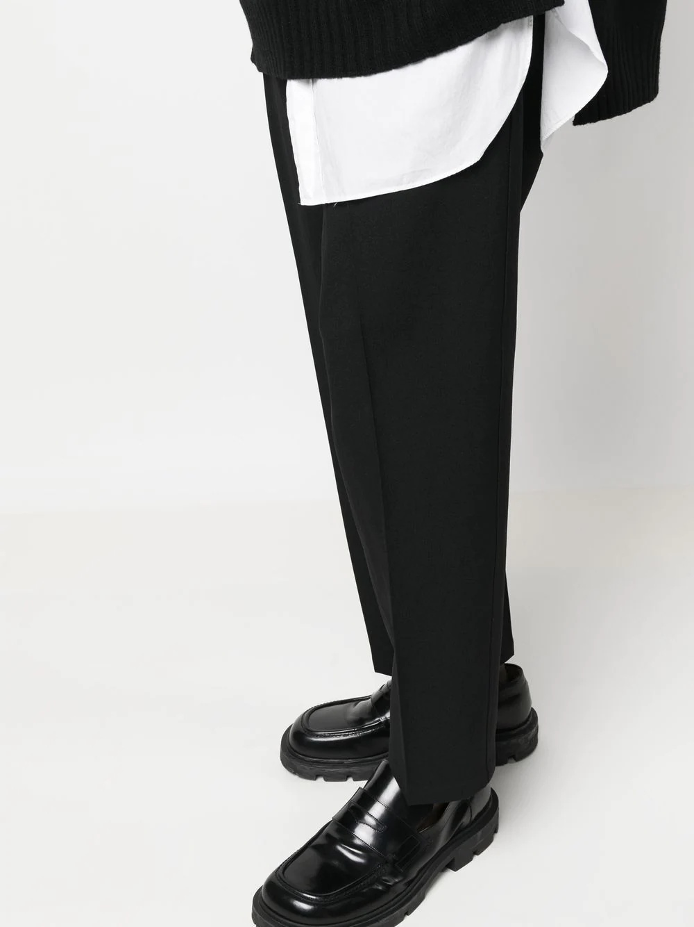 pleated straight-leg trousers - 5