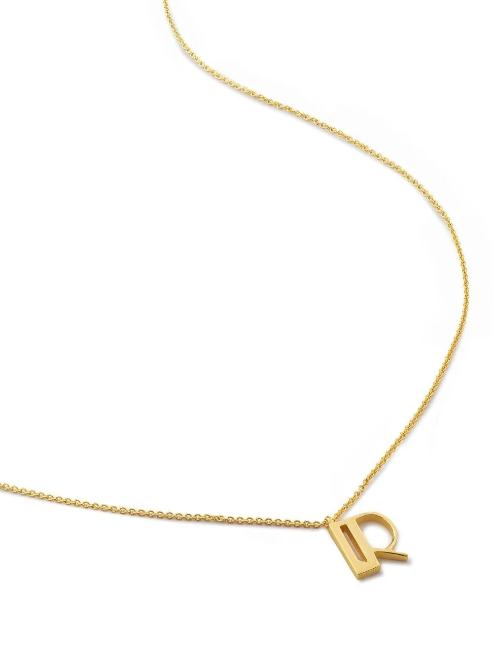 18kt gold vermeil letter R pendant necklace - 1