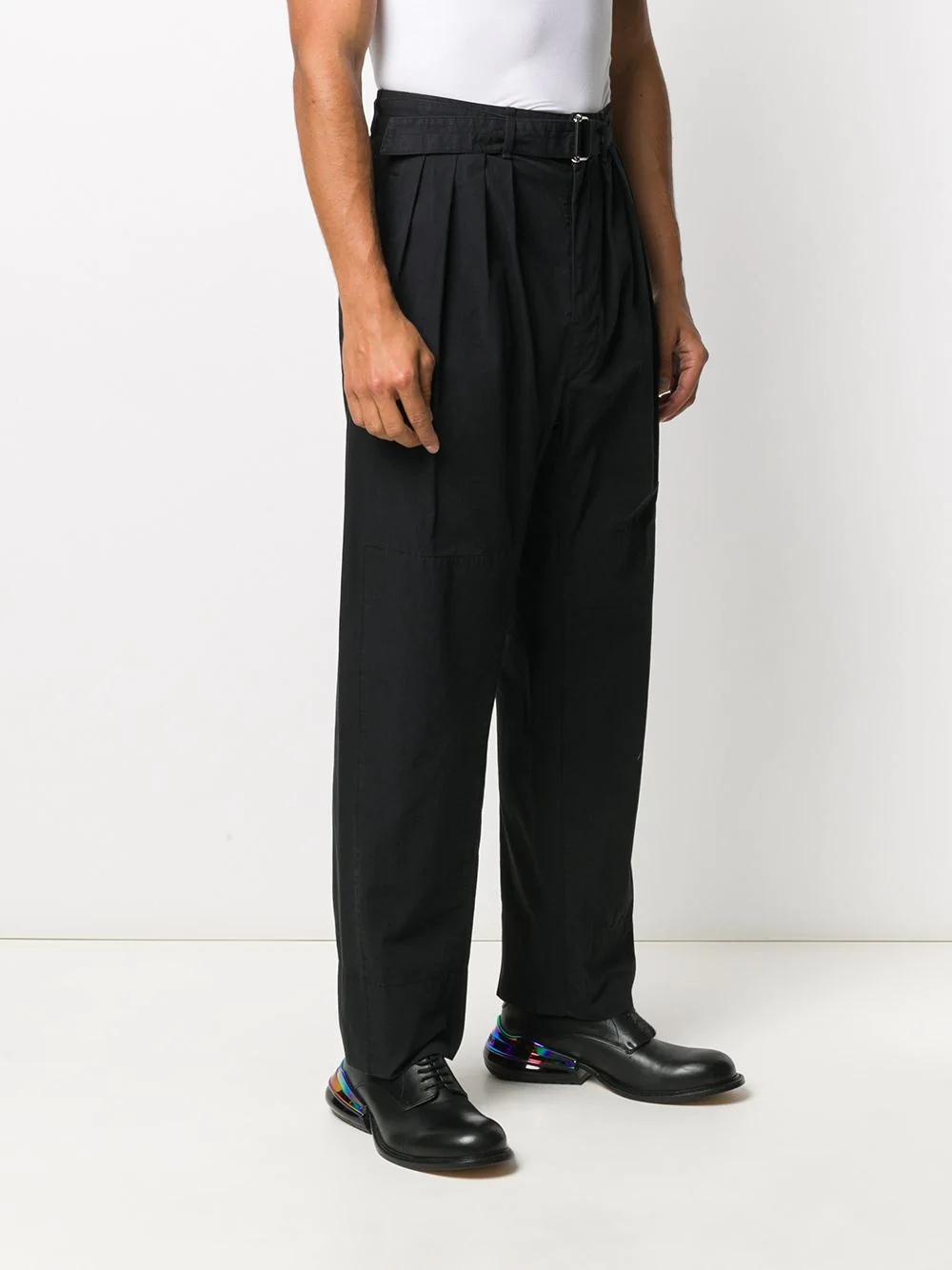 pleated wide-leg trousers - 3