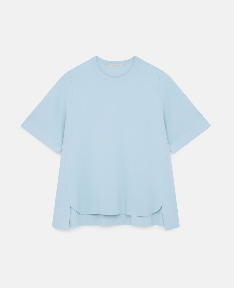 Short Sleeved Compact Knit Sweater - 1