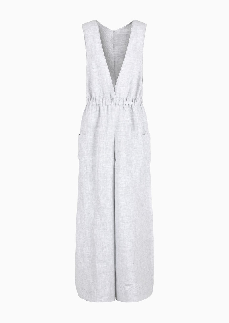 ASV fine-striped hemp jumpsuit 1