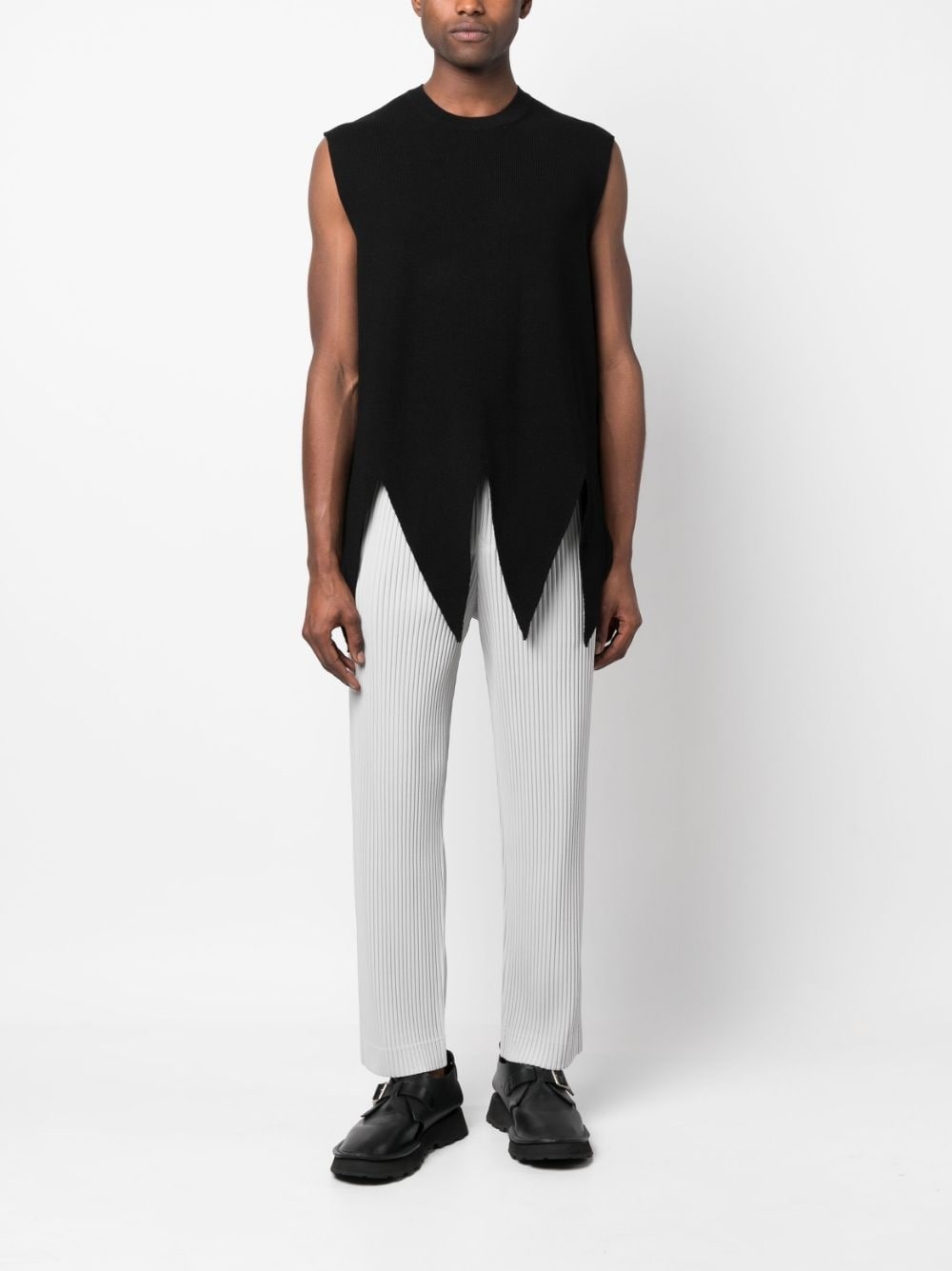 asymmetric ribbed knit tank top - 2