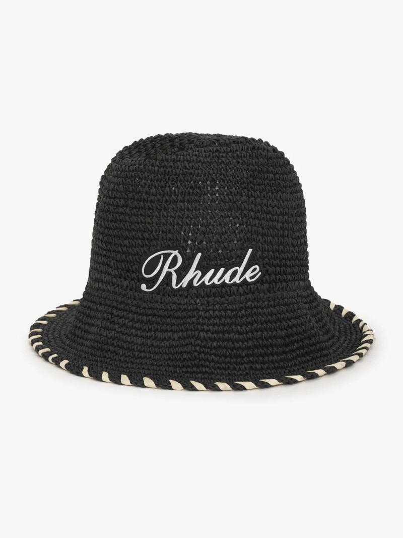 EMBROIDERED LOGO STRAW HAT 1