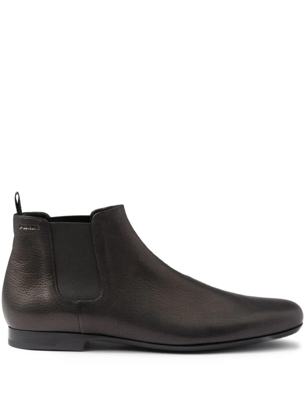 round-toe leather chelsea boots - 1