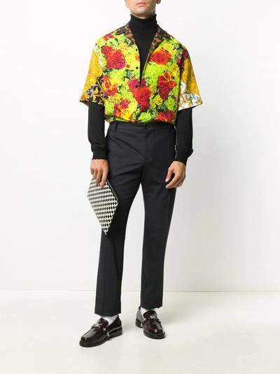 VERSACE rose print short-sleeve shirt outlook