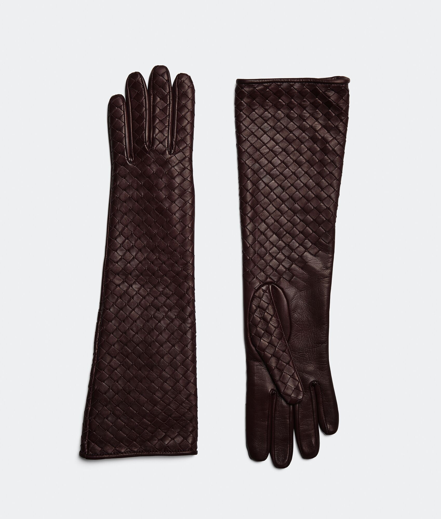 intrecciato midi leather gloves - 1