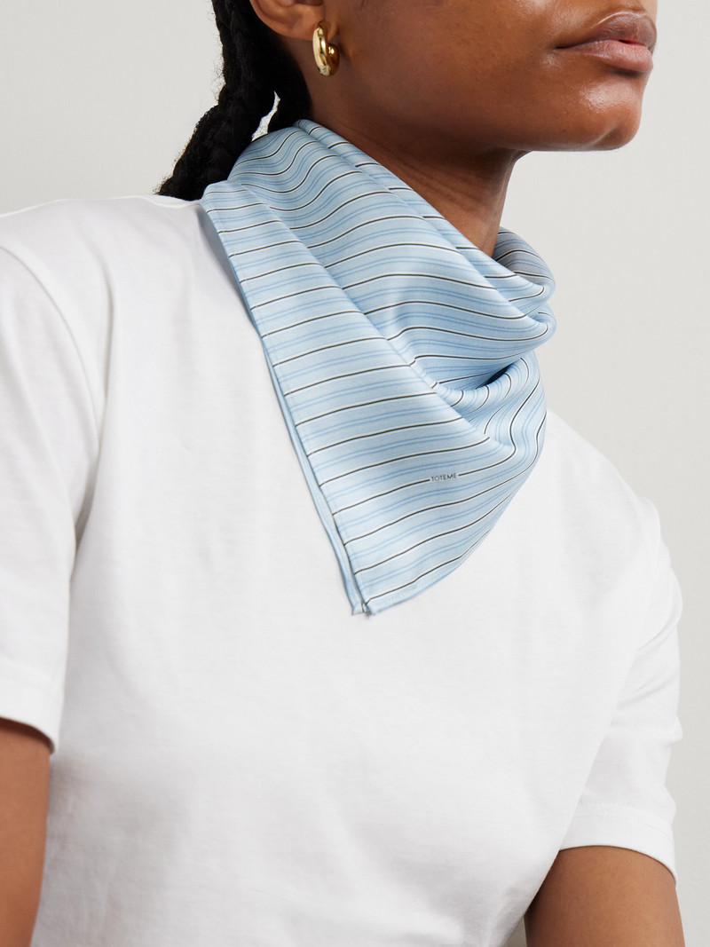 TOTEME Signature Striped Silk-twill Scarf outlook