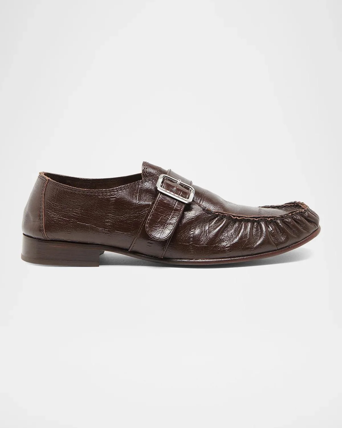 Men's Moccasin Leather Apron Toe Shoes - 1