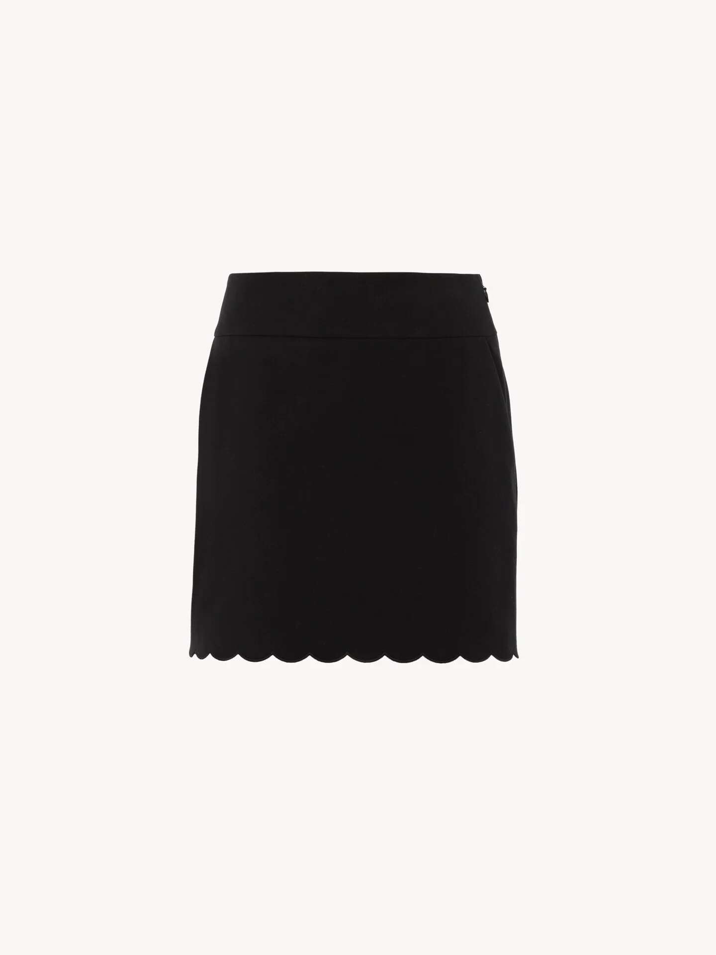 SCALLOPED MINI SKIRT IN SOFT CAVALRY COTTON - 1