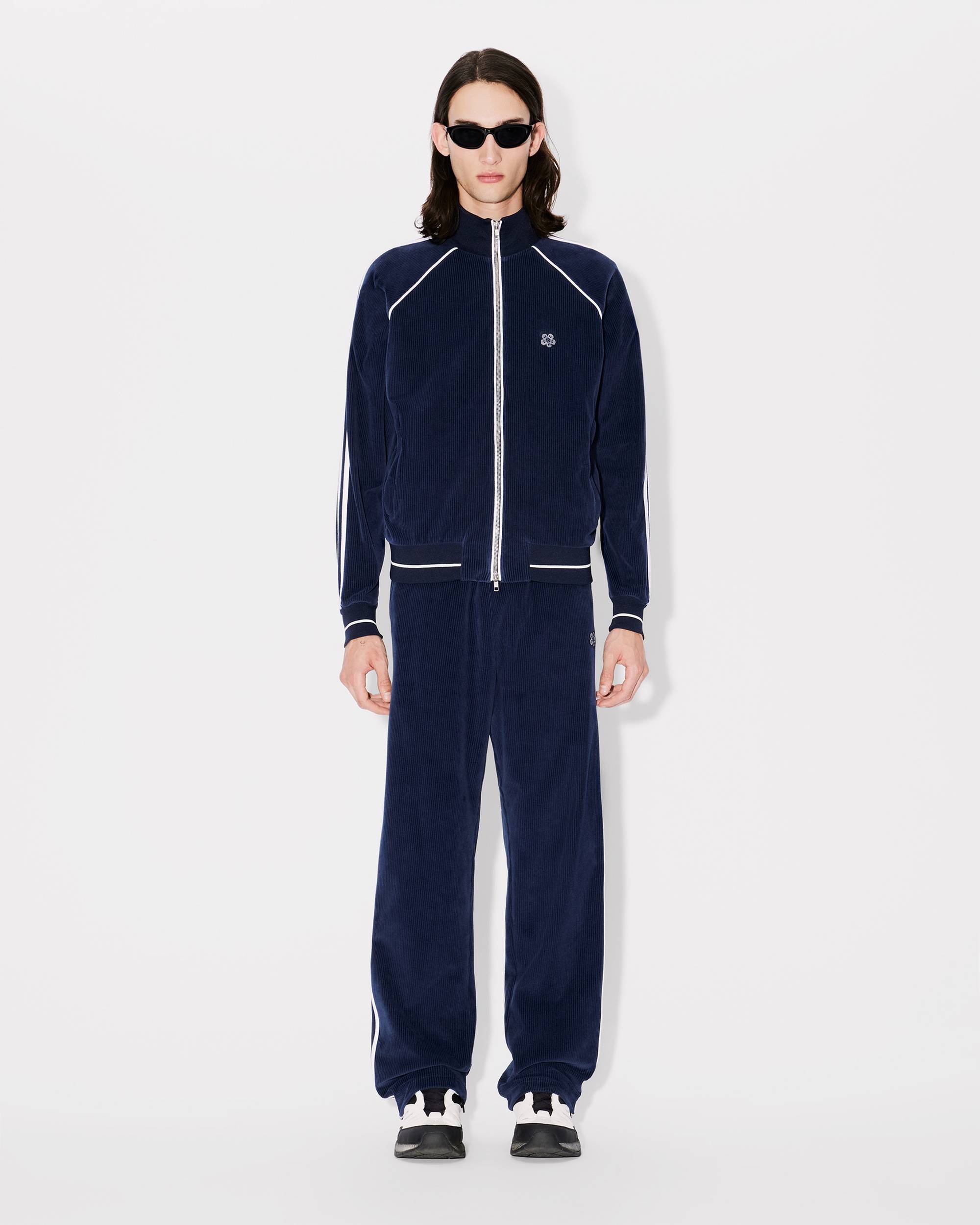 Embroidered velvet track jacket - 5