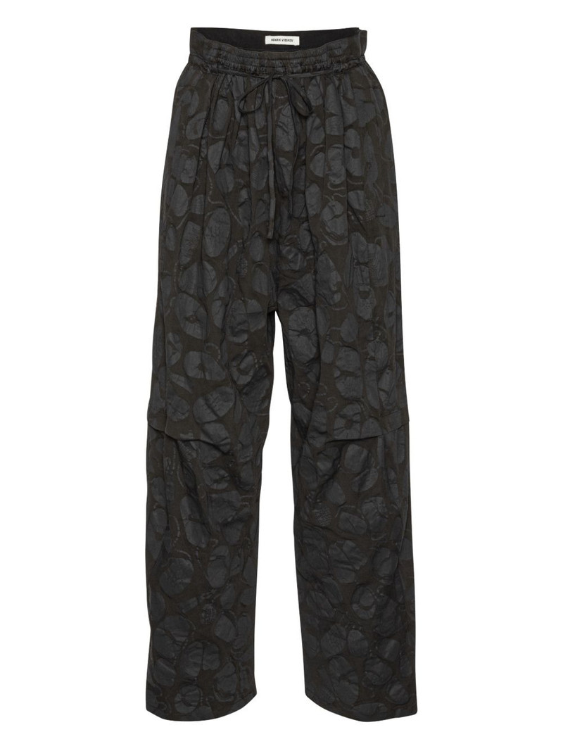 drawstring print trousers 1