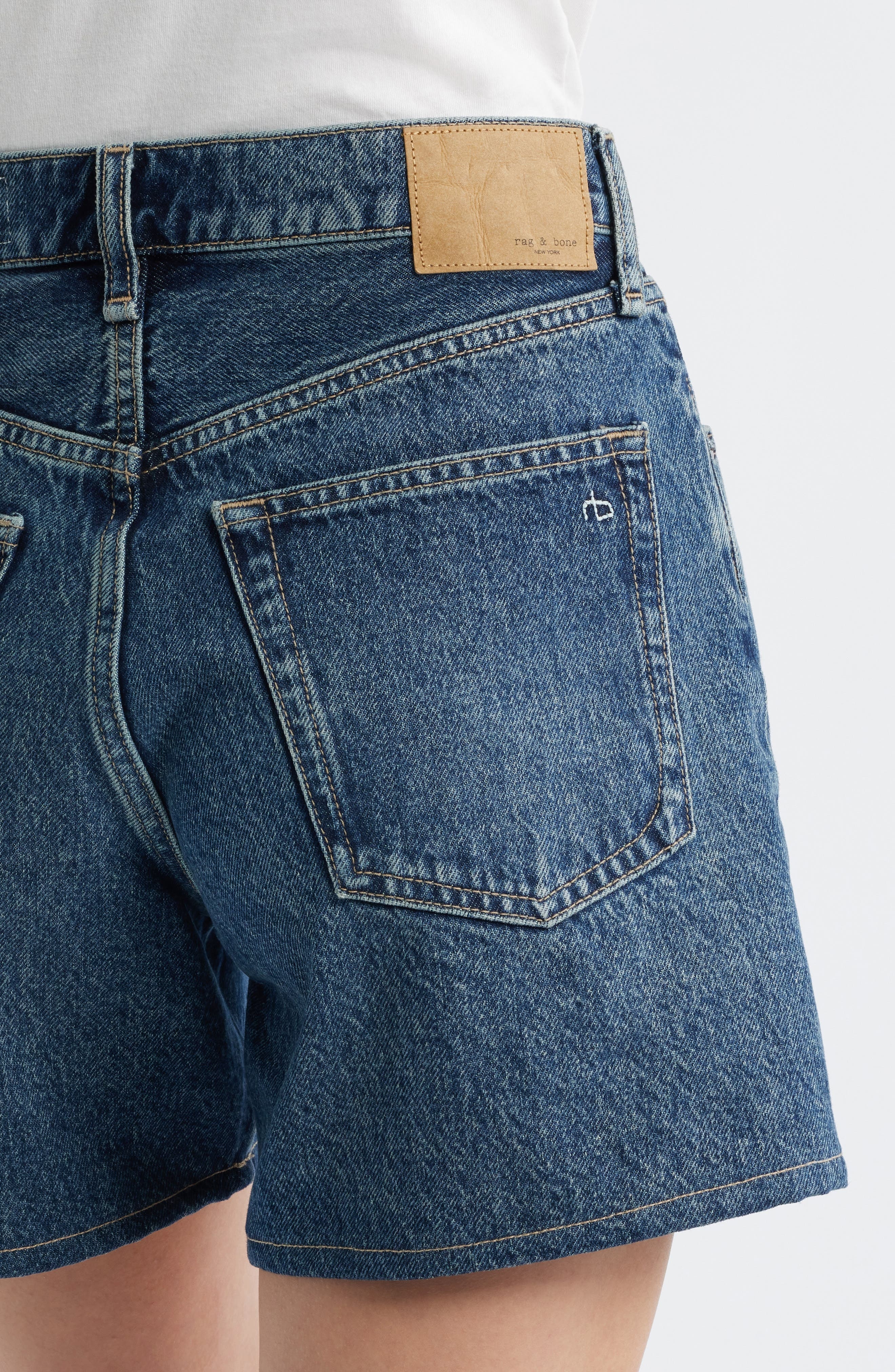 rag & bone Kaia High Waist Relaxed Fit Denim Shorts in Adeline at Nordstrom - 4