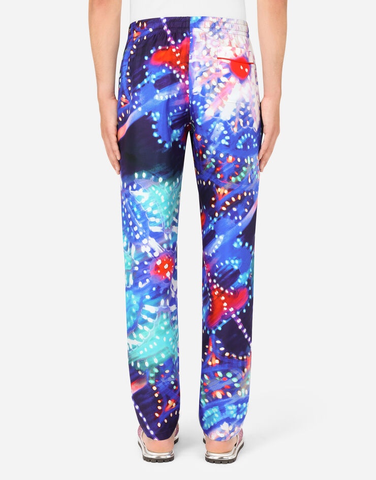 Silk jogging pants with illumination print - 2